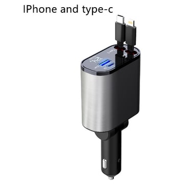 Automatic Retractable Car Charger Smart Dual USB Ports and Digital Voltage Display C - Image 26