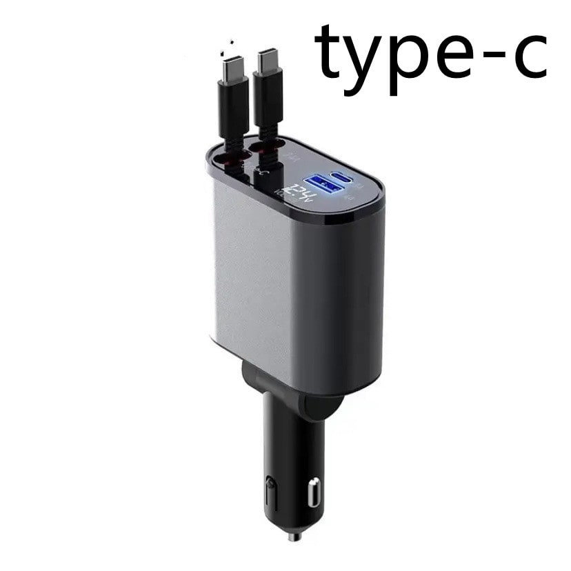 Automatic Retractable Car Charger Smart Dual USB Ports and Digital Voltage Display C - Image 27