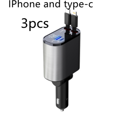 Automatic Retractable Car Charger Smart Dual USB Ports and Digital Voltage Display C - Image 4