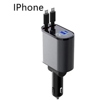 Automatic Retractable Car Charger Smart Dual USB Ports and Digital Voltage Display C - Image 5