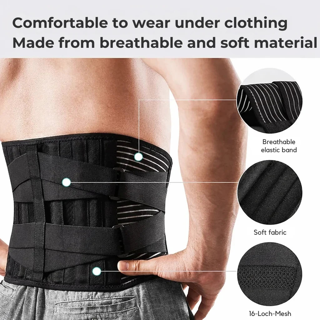 Back Brace with Lumbar Support and Adjustable Compression Straps for Posture - Image 3