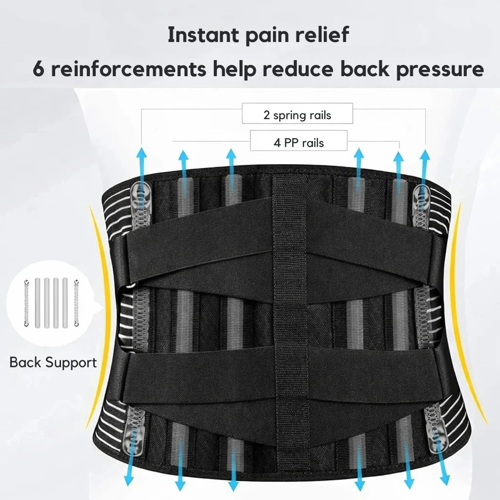 Back Brace with Lumbar Support and Adjustable Compression Straps for Posture - Image 5