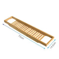 Bamboo Bath Caddy Tray with Wooden Bathtub Organizer and Slatted Design for Bathroom Storage - Image 3