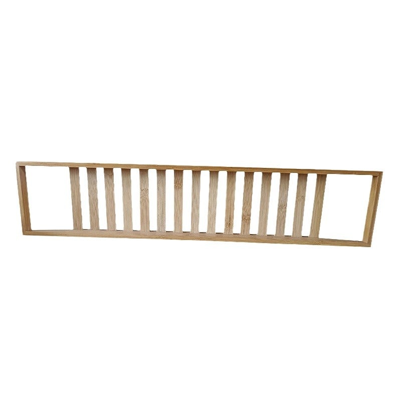 Bamboo Bath Caddy Tray with Wooden Bathtub Organizer and Slatted Design for Bathroom Storage - Image 5