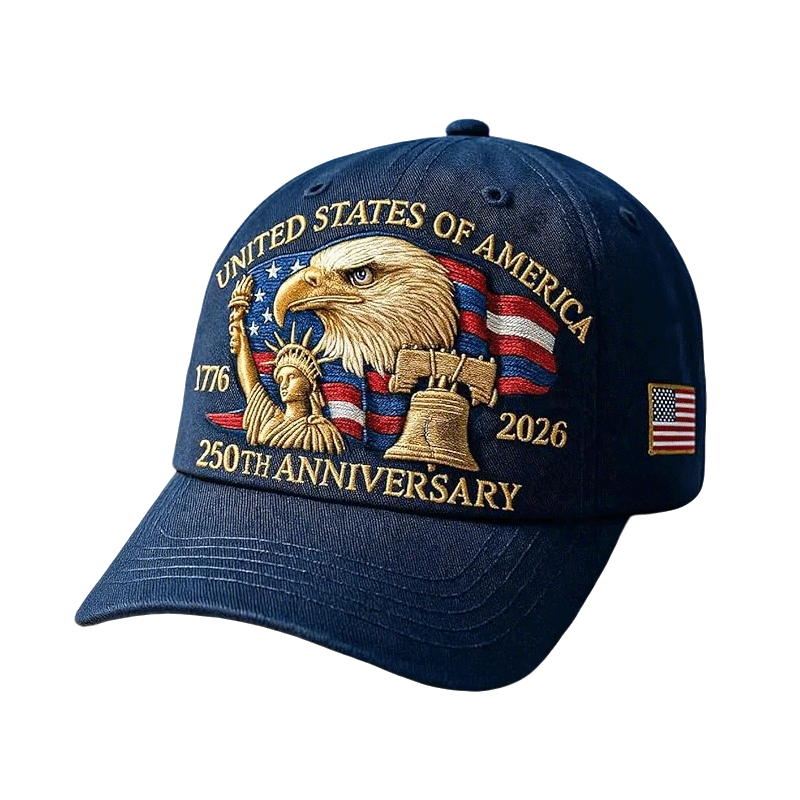 Baseball Cap Patriotic Hat Embroidered Eagle American Flag Curved Brim Outdoor - Image 1
