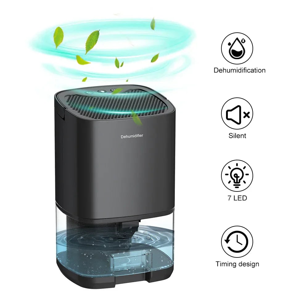 Basement Crawl Space Small Dehumidifier for Bedroom with 1000ml Tank and Night Light - Image 5