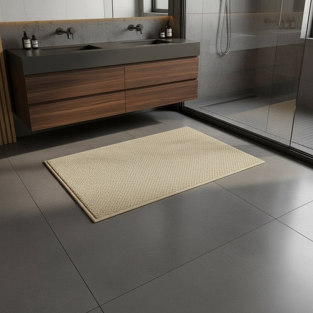 Bath Mat Indoor Doormat Entryway Absorbent Textured Loop Pile Non Slip Floor - Image 2