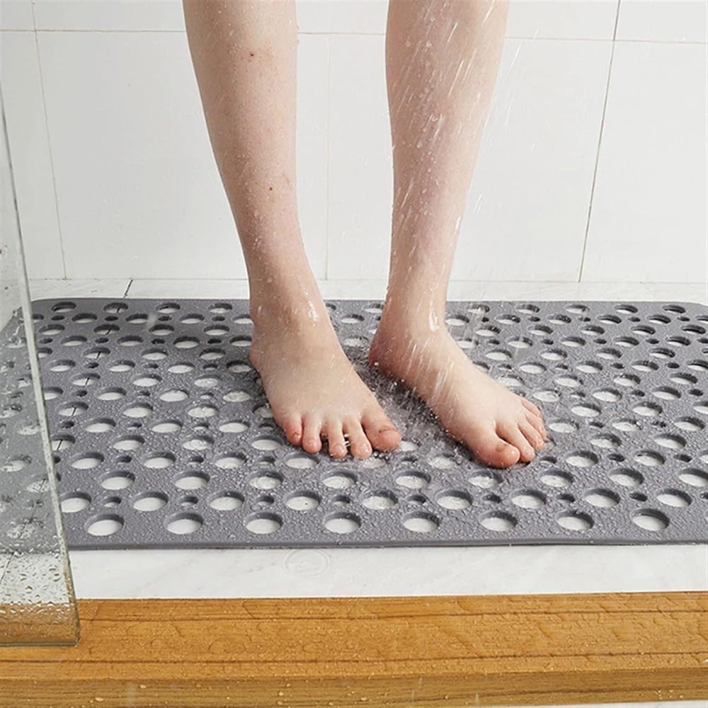 Bath Mats for Bathroom with Suction Cups Non Slip Shower Drainage Holes - Image 1