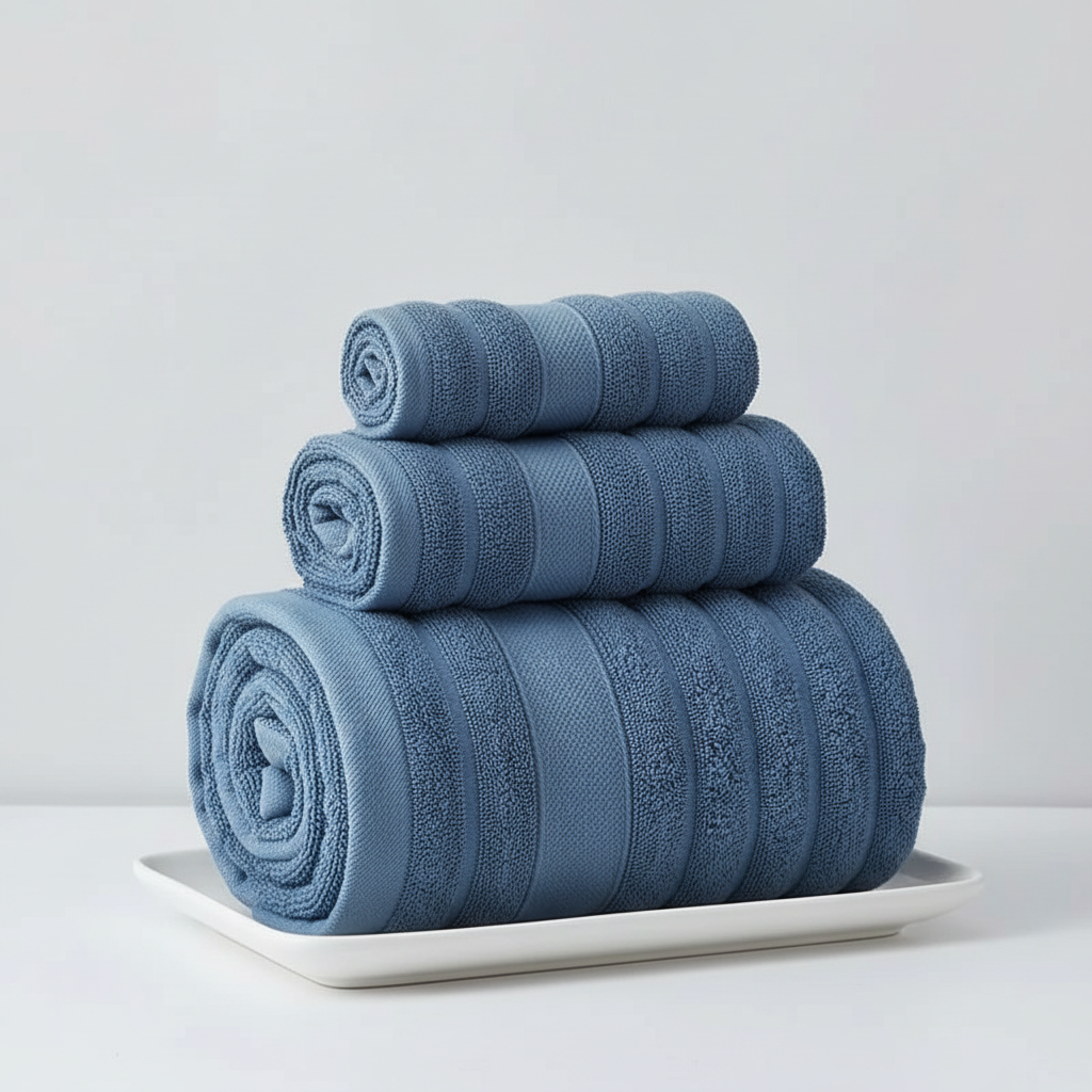Bath Towel Set for Bathroom with 100% Cotton Terry Cloth 3-Piece Soft Absorbent Nice - Image 2