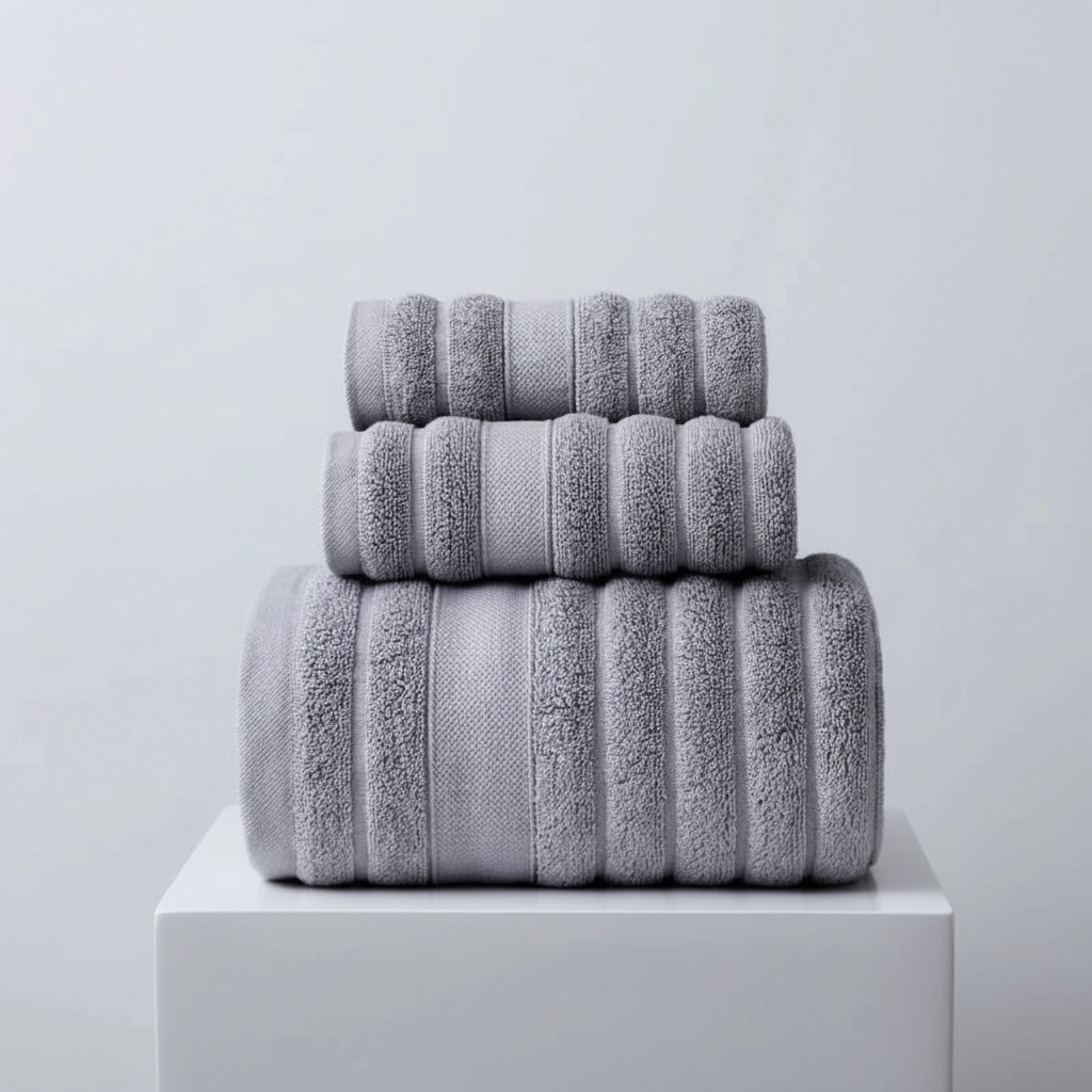 Bath Towel Set for Bathroom with 100% Cotton Terry Cloth 3-Piece Soft Absorbent Nice - Image 5
