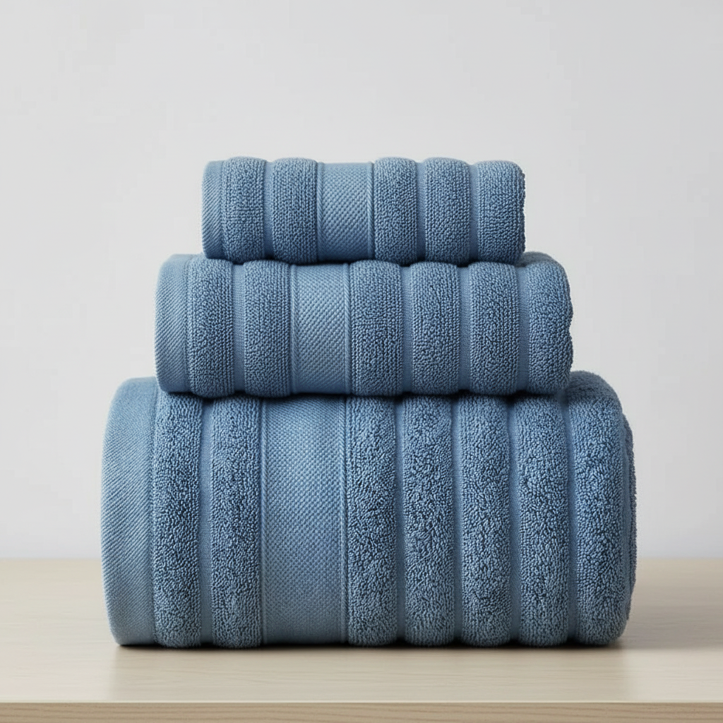 Bath Towel Set for Bathroom with 100% Cotton Terry Cloth 3-Piece Soft Absorbent Nice - Image 6