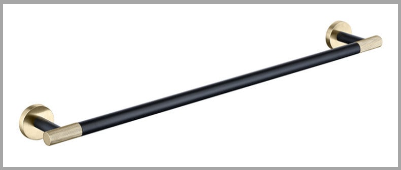 Bathroom Bath Towel Bar Wall Mounted Stainless Steel with Brushed Gold Accents Shower Door - Image 2