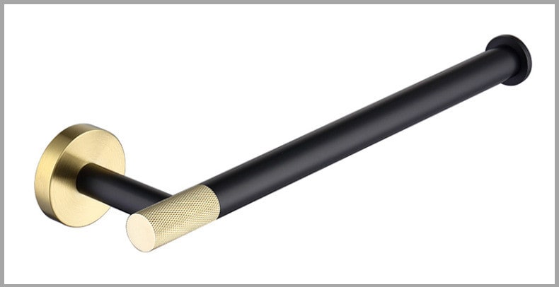 Bathroom Bath Towel Bar Wall Mounted Stainless Steel with Brushed Gold Accents Shower Door - Image 4