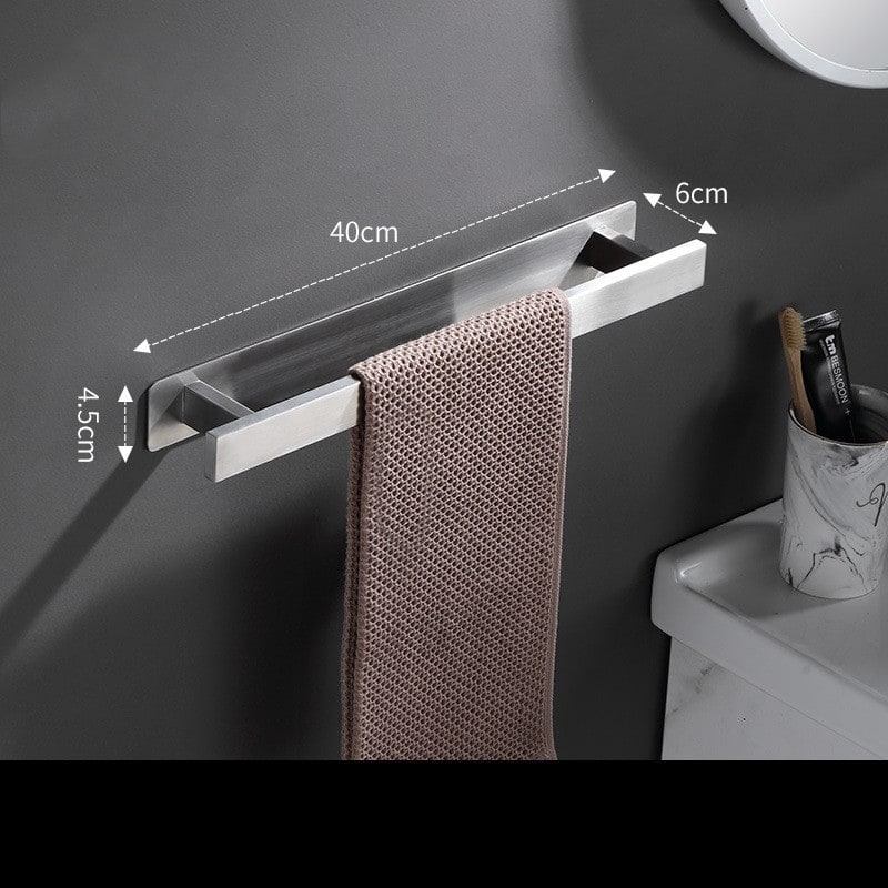 Bathroom Towel Bar Wall Mounted Stainless Steel Self-Adhesive 18 Inch - Image 1