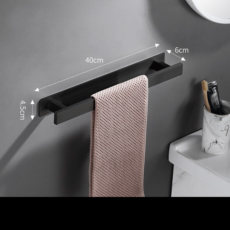 Bathroom Towel Bar Wall Mounted Stainless Steel Self-Adhesive 18 Inch - Image 2