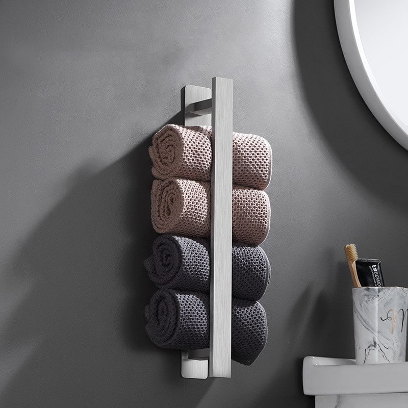 Bathroom Towel Bar Wall Mounted Stainless Steel Self-Adhesive 18 Inch - Image 3