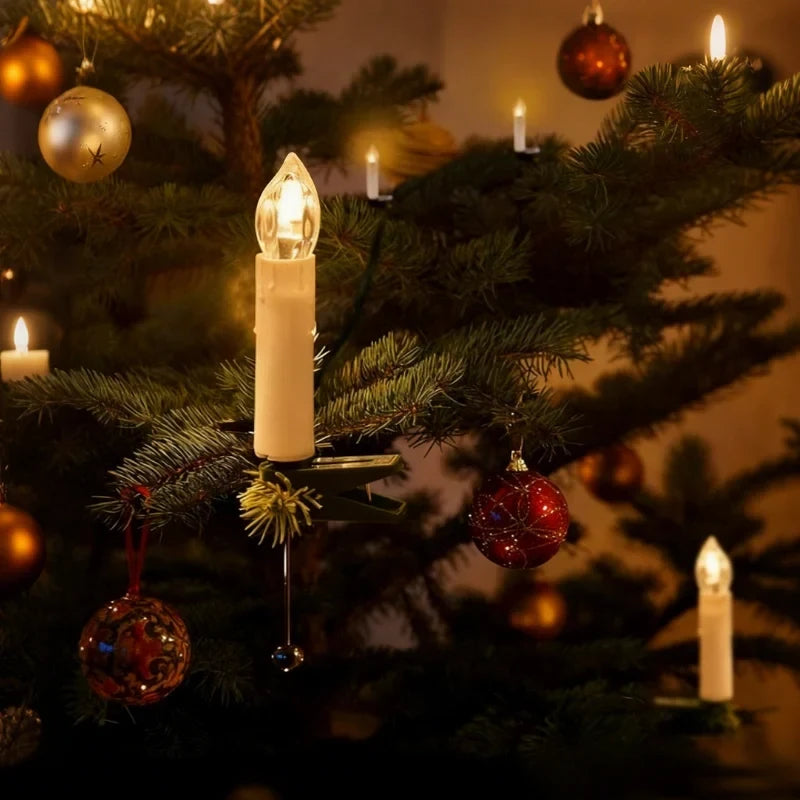 Battery Operated Candles with Clip-On Design Flickering LED Flameless Christmas Tree - Image 1