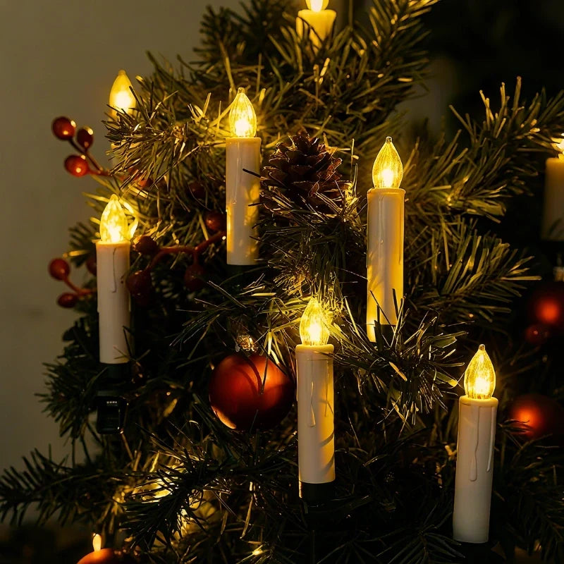 Battery Operated Candles with Clip-On Design Flickering LED Flameless Christmas Tree - Image 6