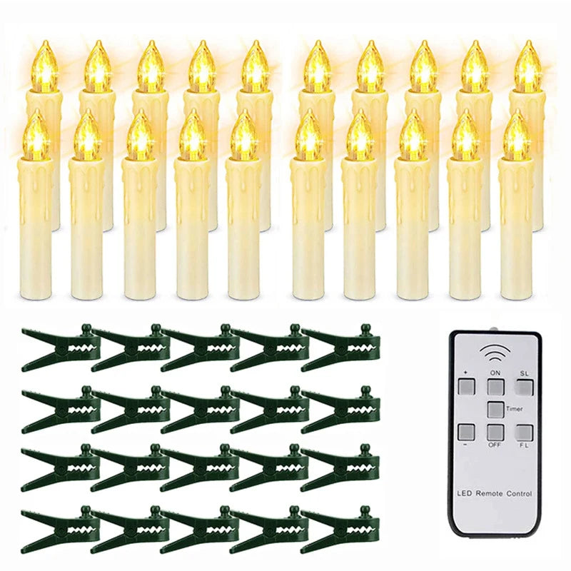 Battery Operated Candles with Clip-On Design Flickering LED Flameless Christmas Tree - Image 7