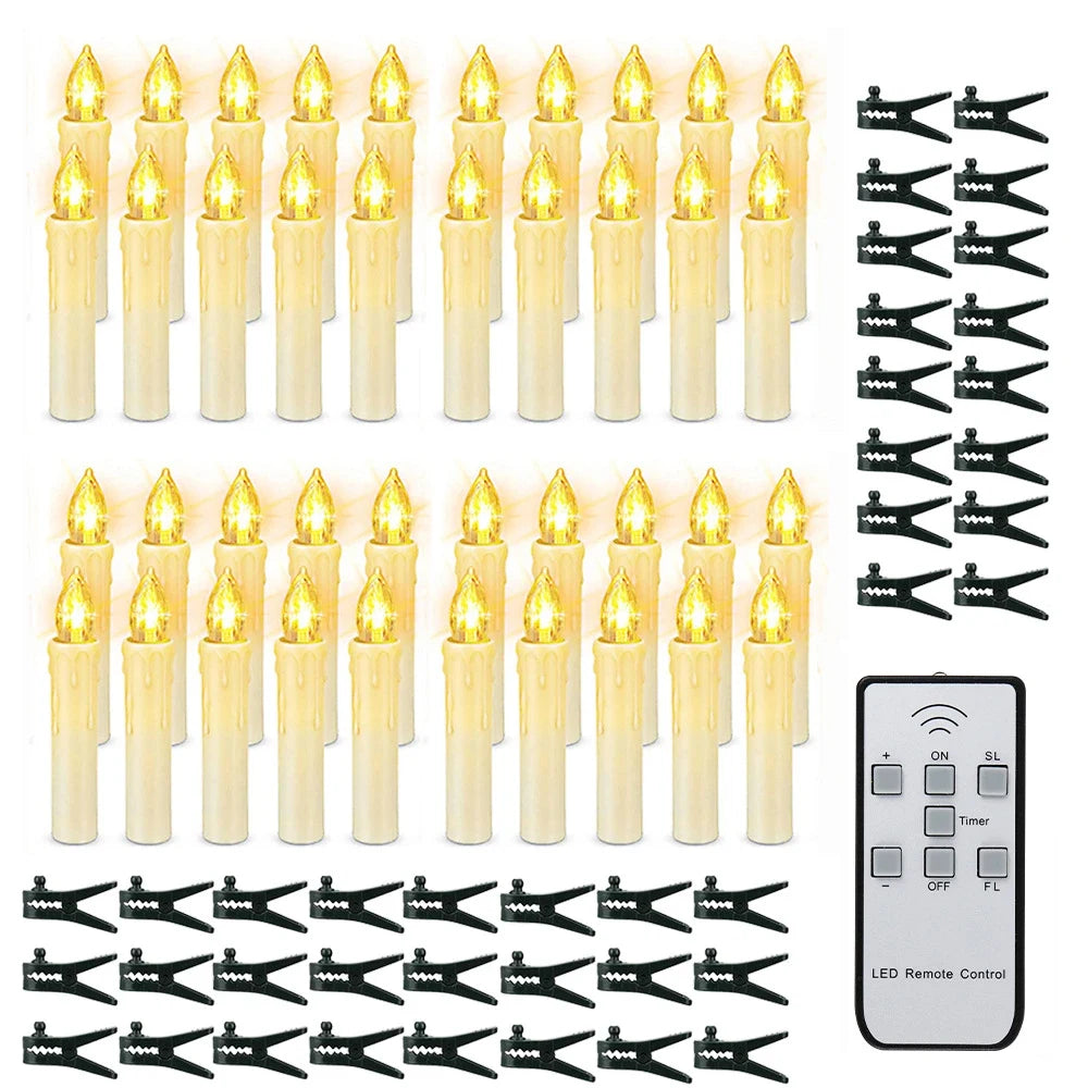 Battery Operated Candles with Clip-On Design Flickering LED Flameless Christmas Tree - Image 9