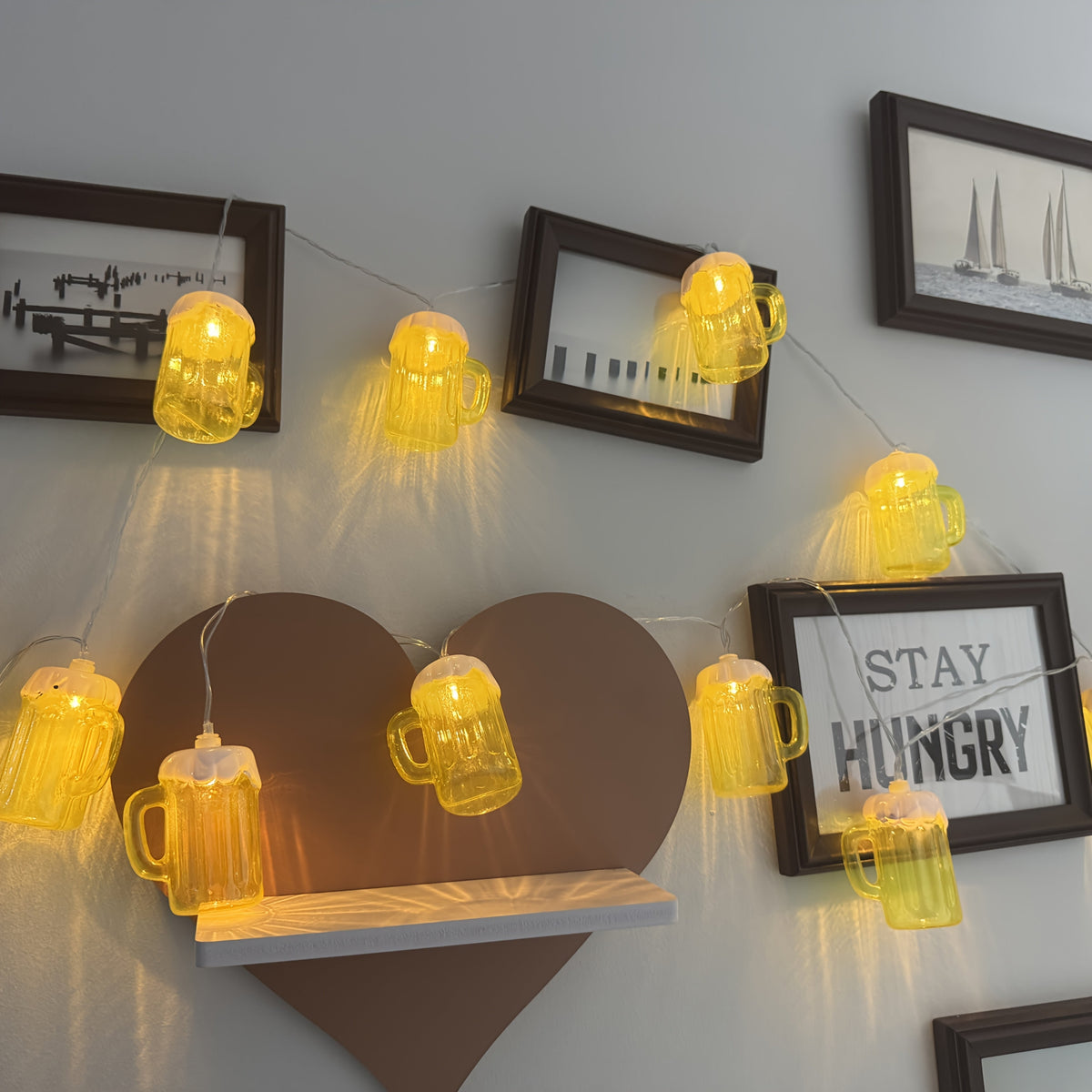 Battery Operated LED String Lights with Beer Mug Shaped Covers for Outdoor Patio Décor - Image 4