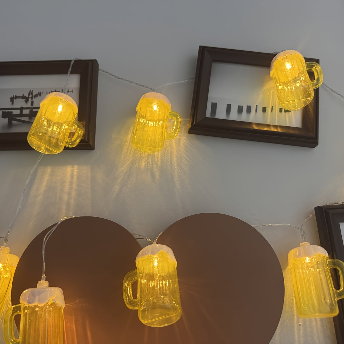 Battery Operated LED String Lights with Beer Mug Shaped Covers for Outdoor Patio Décor - Image 5