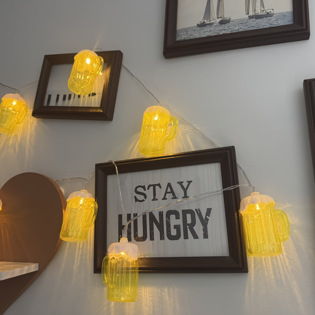 Battery Operated LED String Lights with Beer Mug Shaped Covers for Outdoor Patio Décor - Image 9