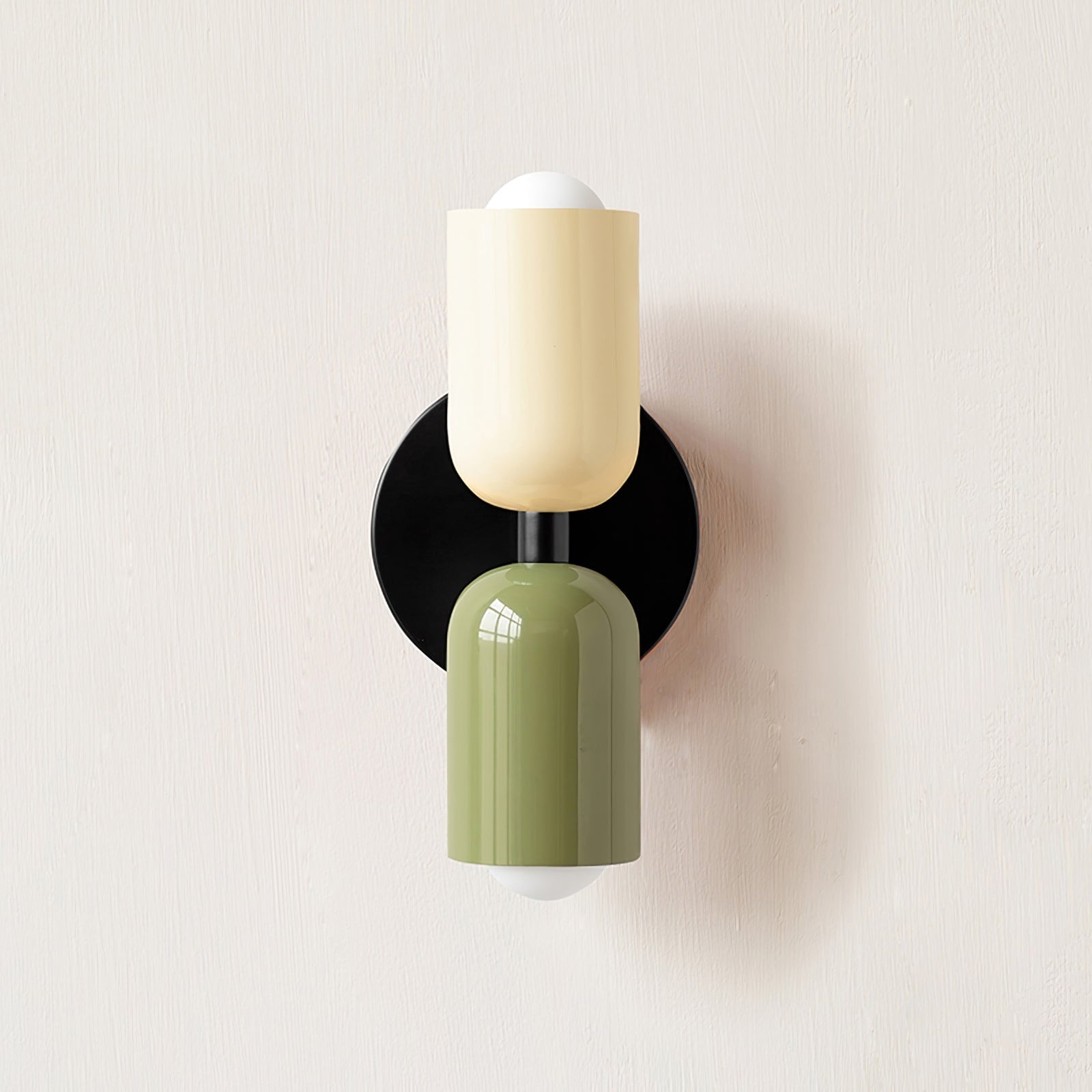 Battery Powered Wall Sconce Lighting with Dual Capsule Shades and Wireless Operation - Image 1
