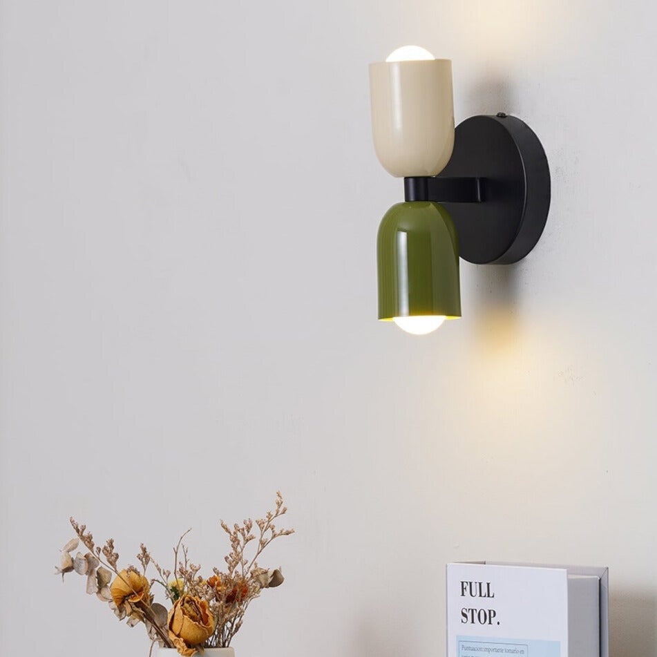 Battery Powered Wall Sconce Lighting with Dual Capsule Shades and Wireless Operation - Image 2