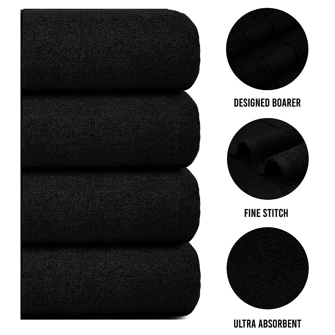 4-teiliges übergroßes Badetuch-Set 75 × 150 cm saugfähig