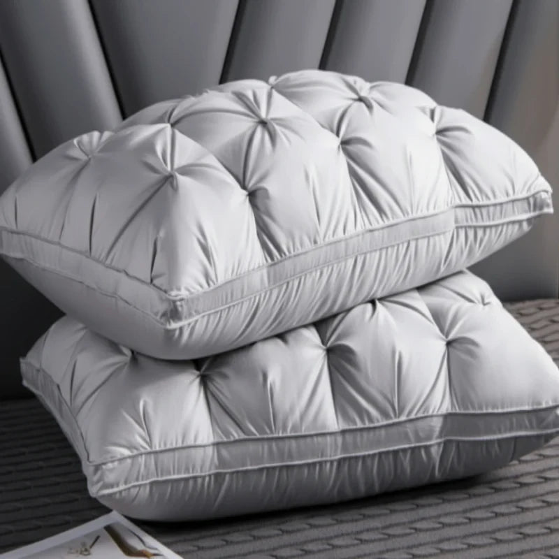 Bed Pillow with Goose Down Fill Quilted Gusseted Design and Piped Edge Trim - Image 6