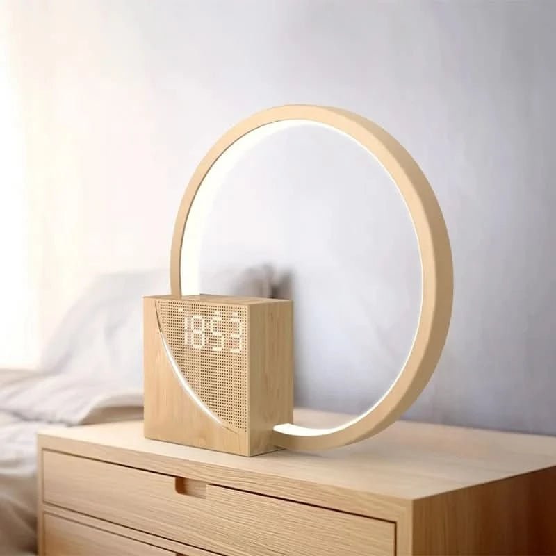 Bedside Lamp Bedroom Table Alarm Clock LED Digital USB Rechargeable Display - Image 2