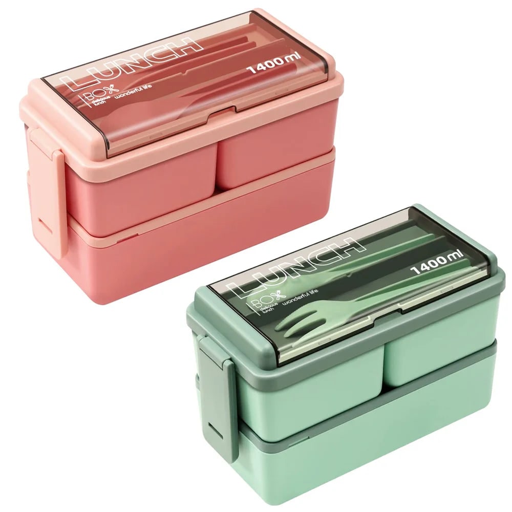 Bento Lunch Box for Adults Leak Proof Compartment Portable Lockable Microwave Safe - Image 1