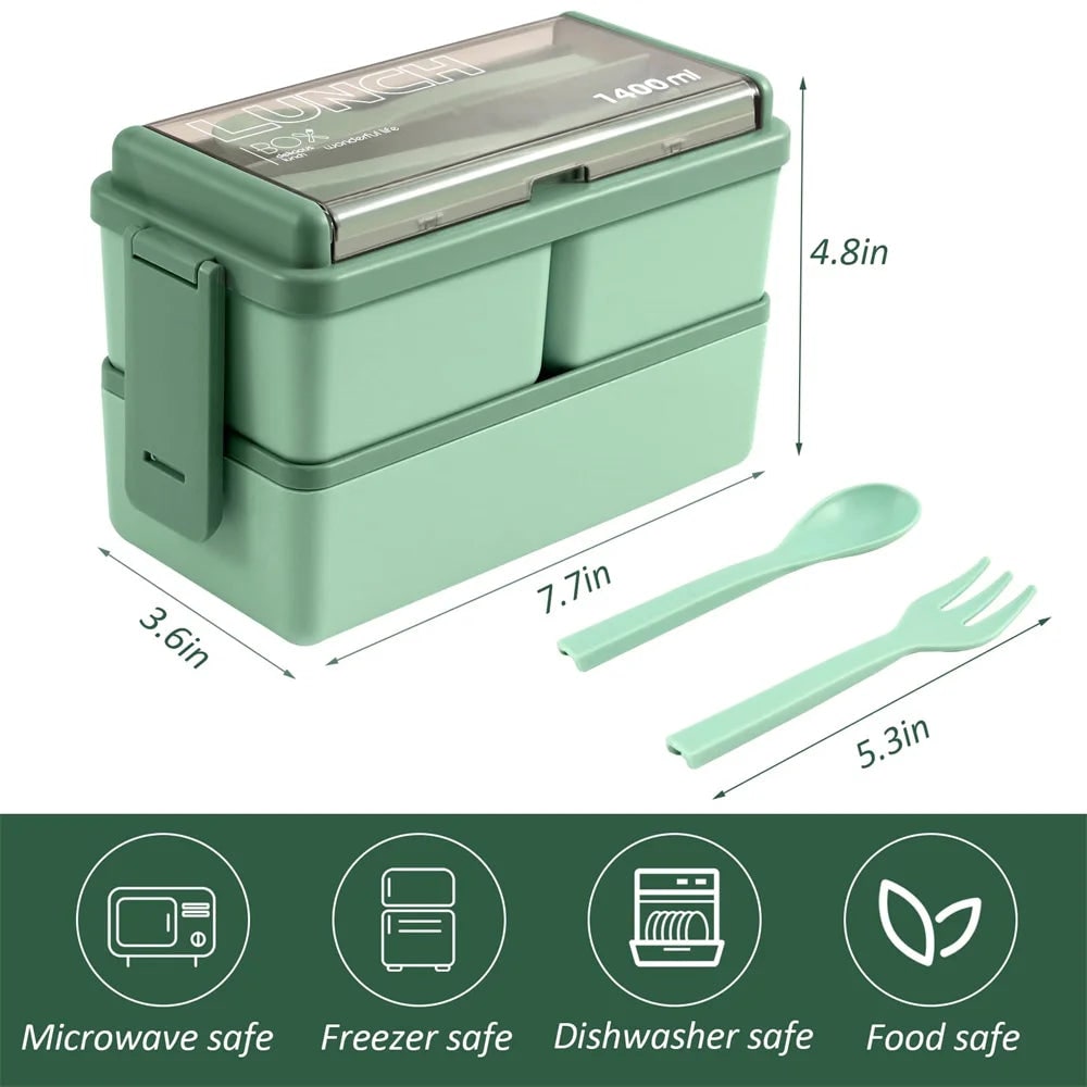 Bento Lunch Box for Adults Leak Proof Compartment Portable Lockable Microwave Safe - Image 6