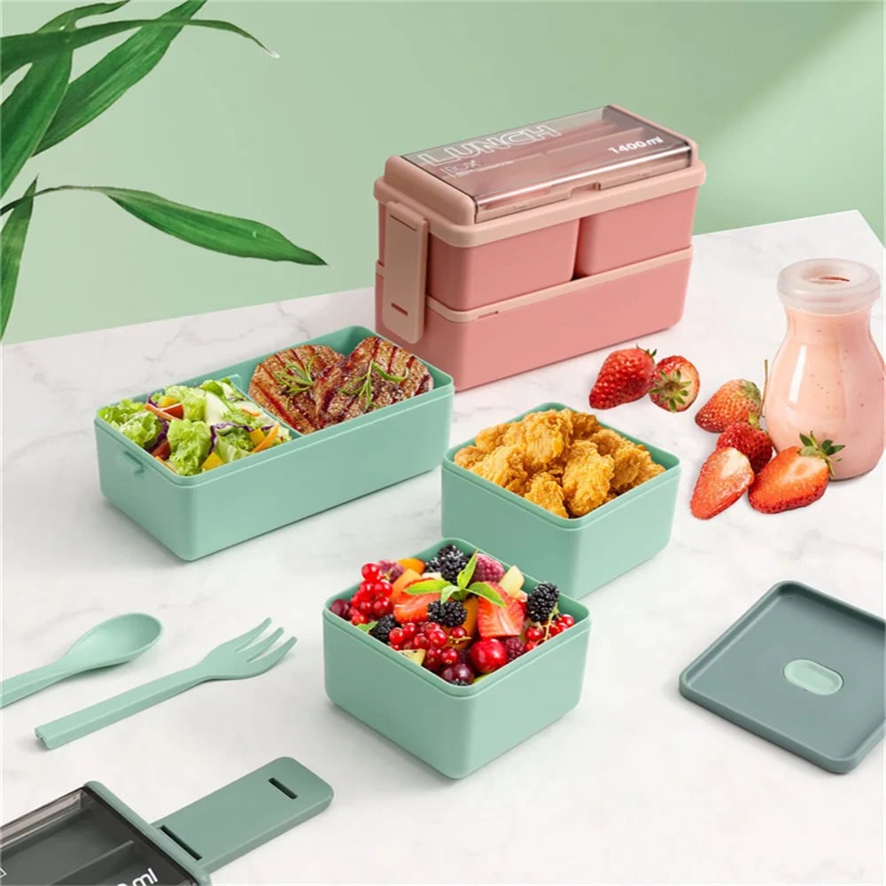 Bento Lunch Box for Adults Leak Proof Compartment Portable Lockable Microwave Safe - Image 8
