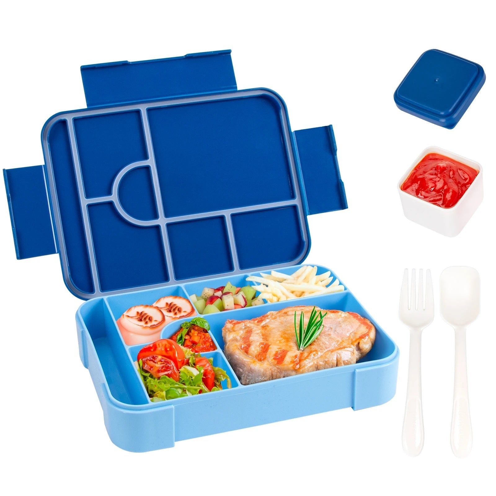 Bento Lunch Box Leak Proof Food Storage Container Compartment Cutlery Portable - Image 10