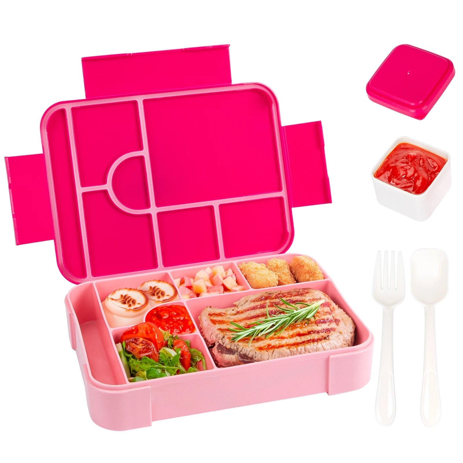 Bento Lunch Box Leak Proof Food Storage Container Compartment Cutlery Portable - Image 2