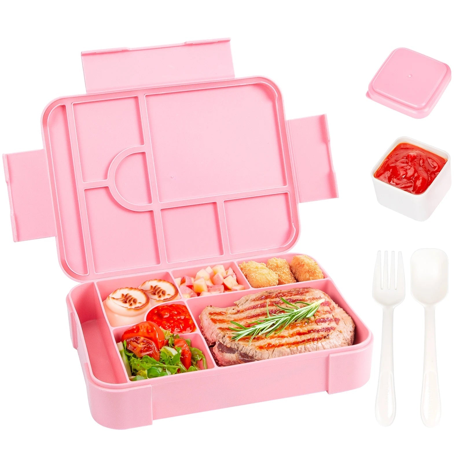 Bento Lunch Box Leak Proof Food Storage Container Compartment Cutlery Portable - Image 8