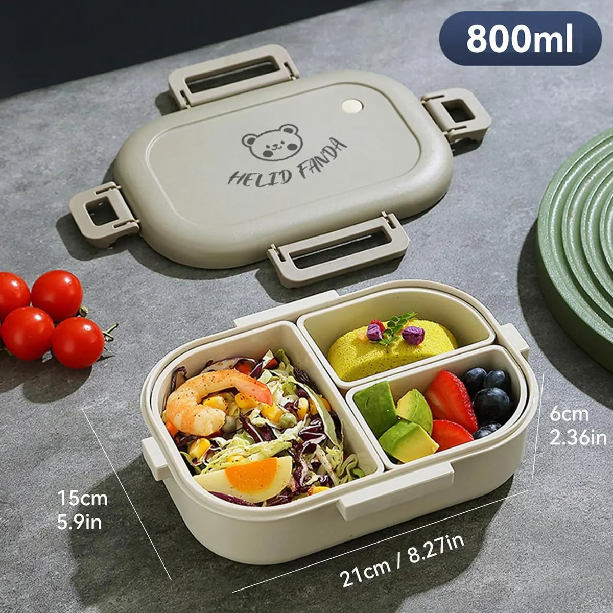 Bento Lunch Box Leak Proof Kids Removable Compartments Portable Microwave Safe - Image 10