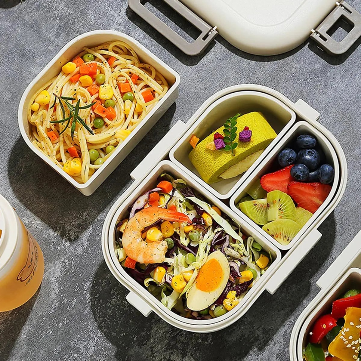 Bento Lunch Box Leak Proof Kids Removable Compartments Portable Microwave Safe - Image 2