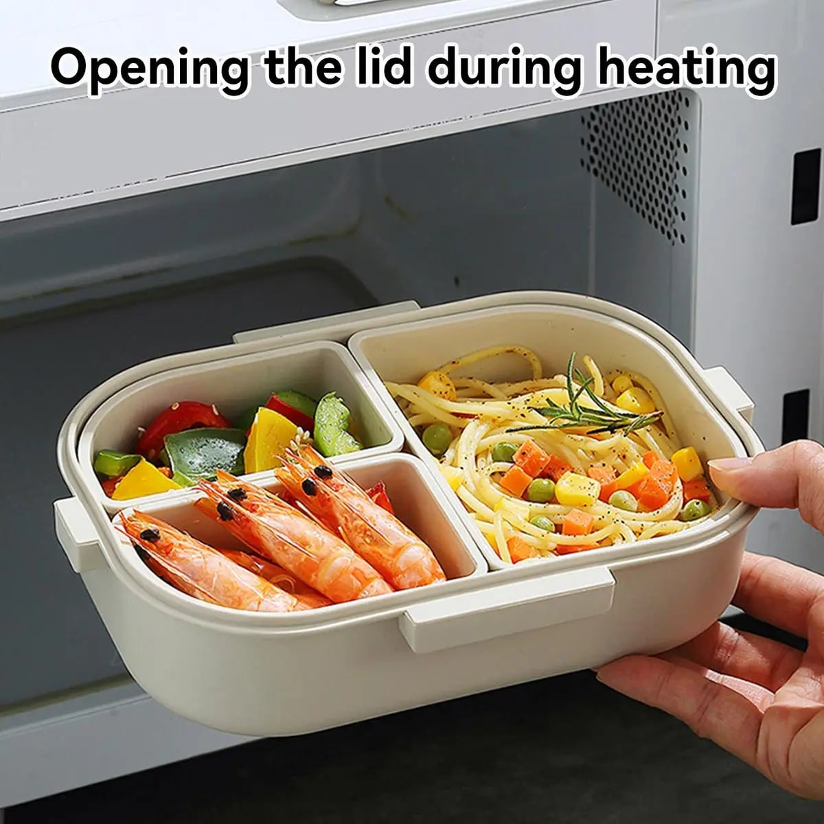 Bento Lunch Box Leak Proof Kids Removable Compartments Portable Microwave Safe - Image 4