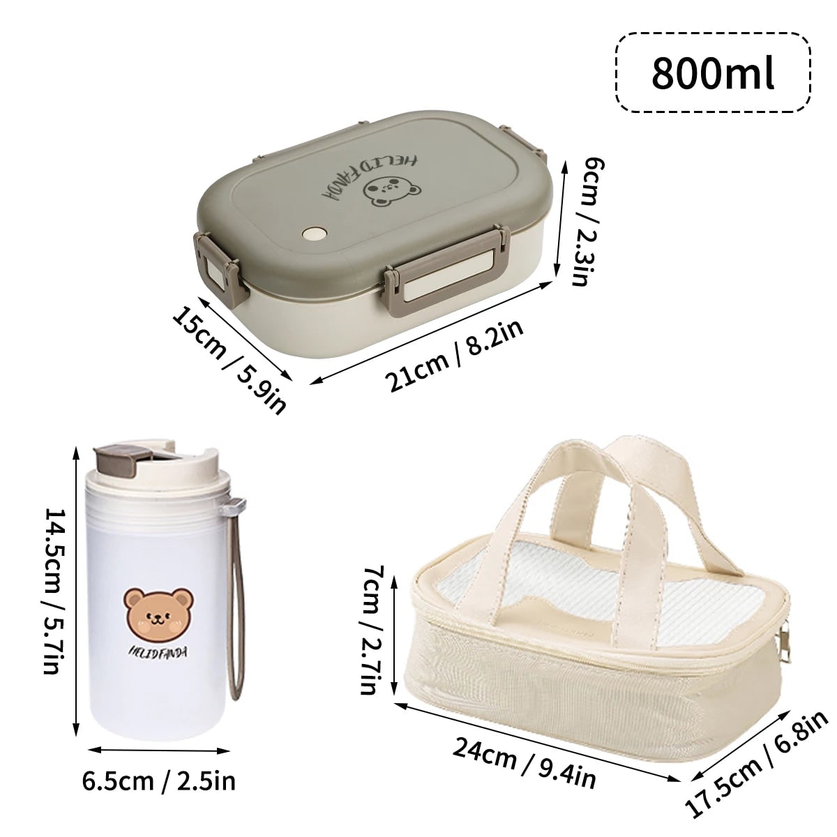 Bento Lunch Box Leak Proof Kids Removable Compartments Portable Microwave Safe - Image 8