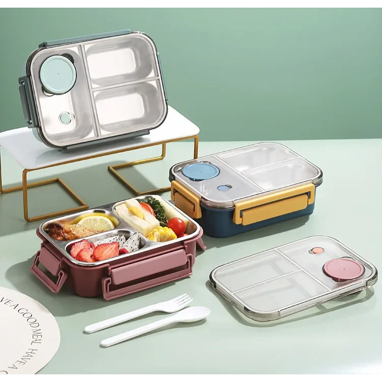 Bento Lunch Box Stainless Steel with Compartments and Leak-Proof Sauce Cup - Image 11