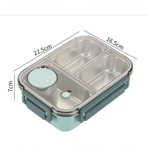 Bento Lunch Box Stainless Steel with Compartments and Leak-Proof Sauce Cup - Image 7