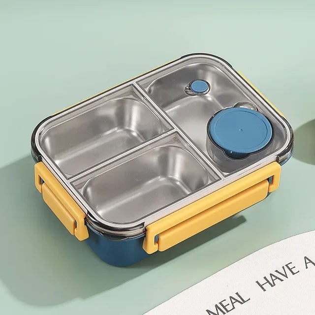 Bento Lunch Box with Stainless Steel Compartments Leakproof Portable Container - Image 1