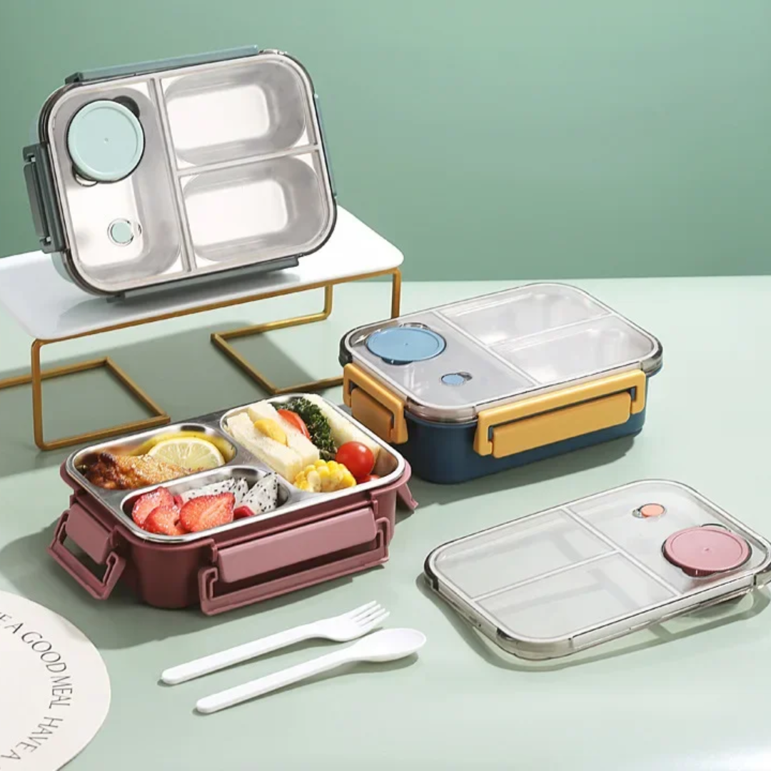 Bento Lunch Box with Stainless Steel Compartments Leakproof Portable Container - Image 11