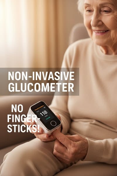 Blood Glucose Monitor Glucometer Non Invasive Fingertip Portable Digital Screen - Image 4