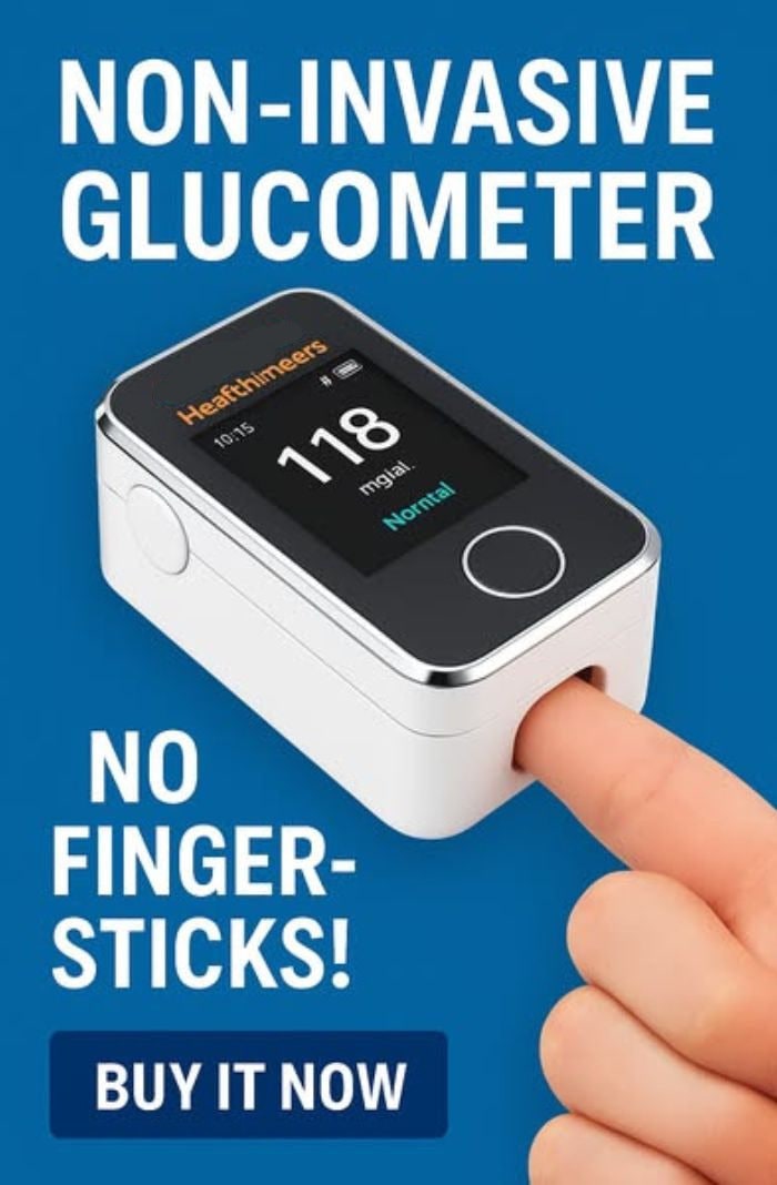 Blood Glucose Monitor Glucometer Non Invasive Fingertip Portable Digital Screen - Image 8