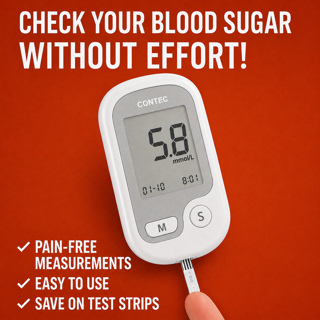 Blood Sugar Monitor with Portable Digital Display and Fingertip Glucose Testing - Image 2