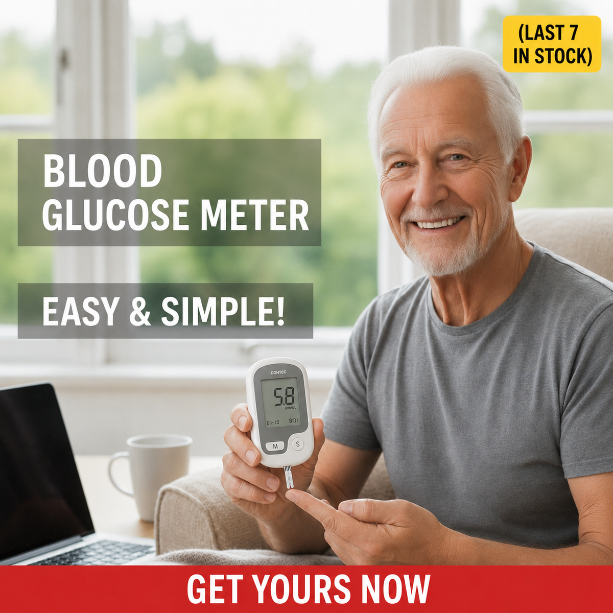 Blood Sugar Monitor with Portable Digital Display and Fingertip Glucose Testing - Image 5